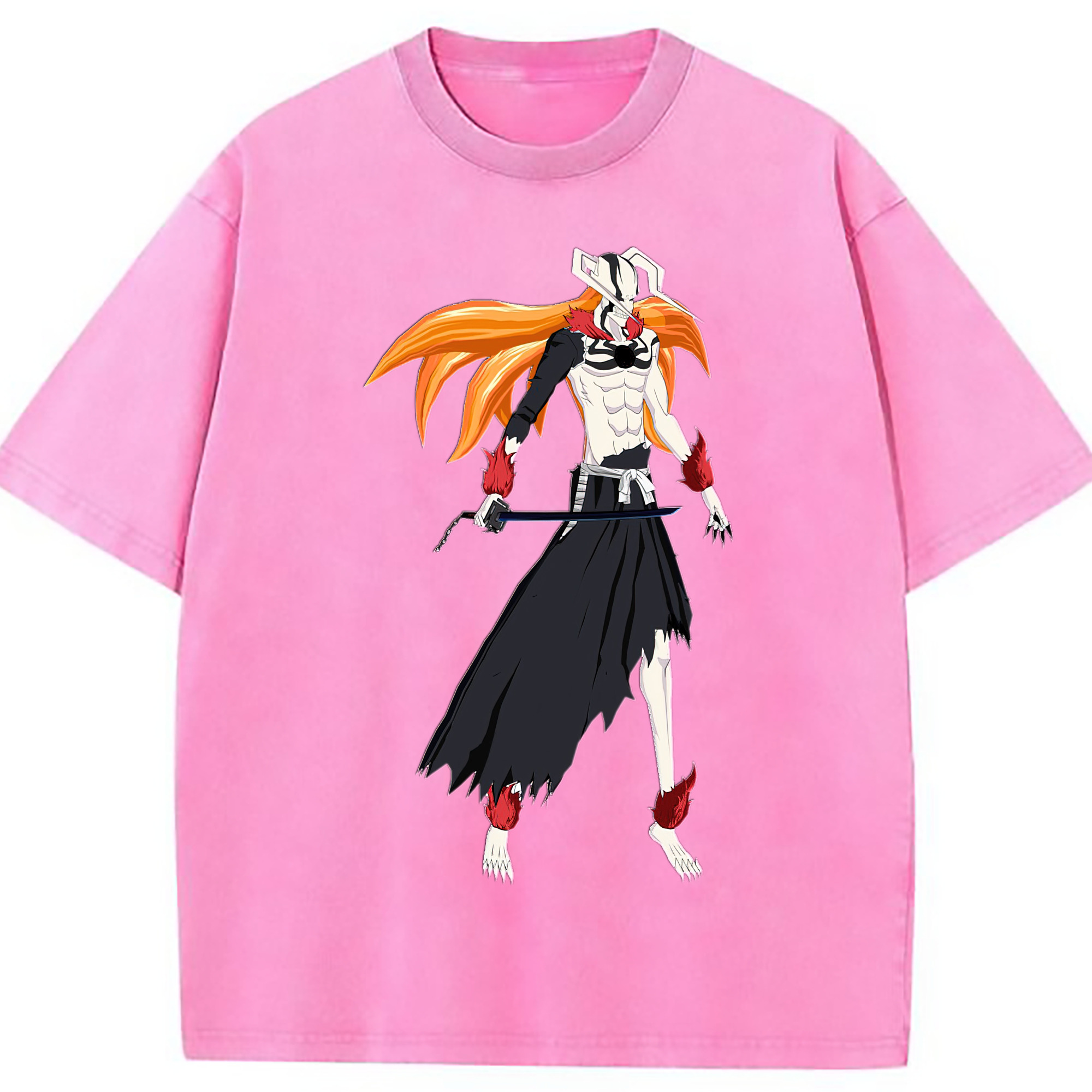 （画像用） ブリーチ 黒崎一護（くろさき いちご）BLEACH Kurosaki Ichigo 綿100% ヴィンテージ風 半袖Tシャツ（フロントプリント）